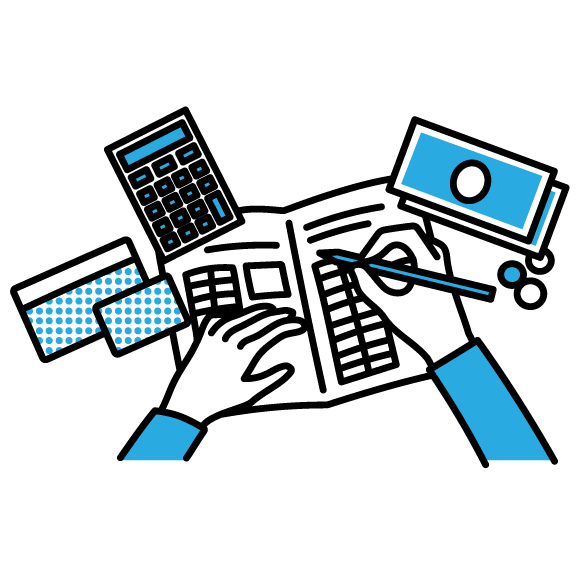 家計簿のイラスト